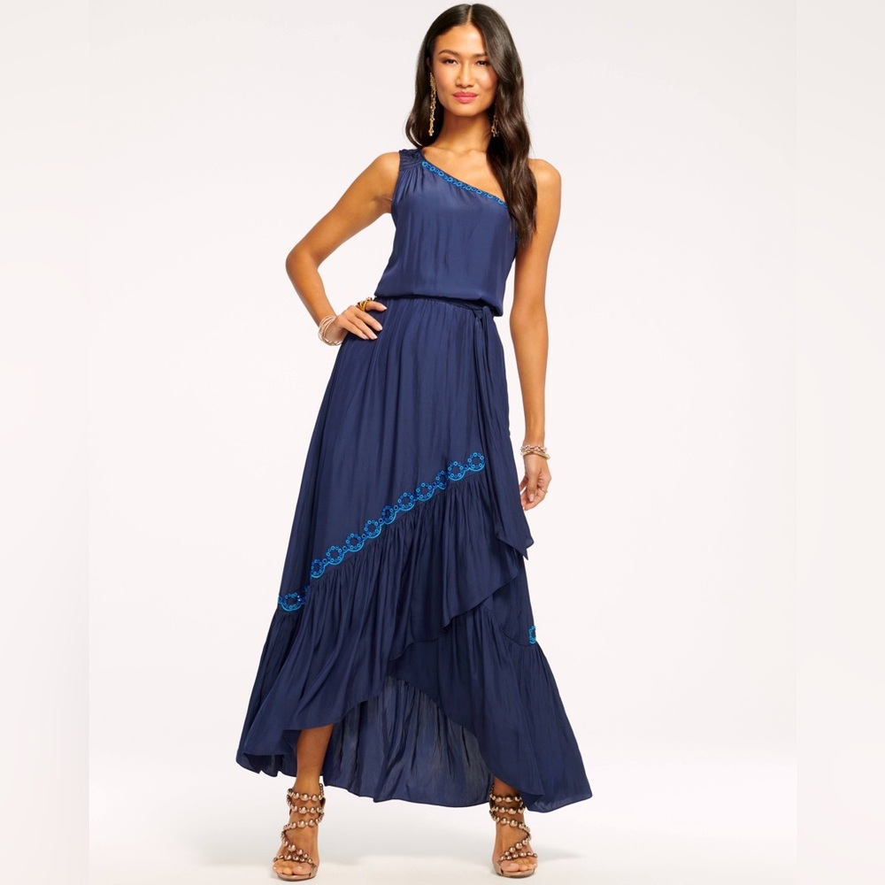RAMY BROOK Exclusive Nicola Embellished Tiered Maxi Dress in Black